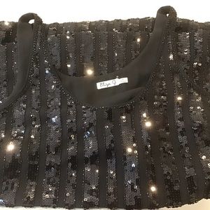 Eliza J Black Sequin Beaded Dress. Size 6